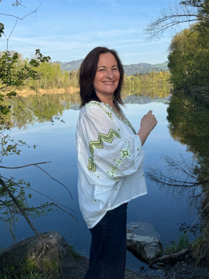 meditation woman serene nature portrait calm